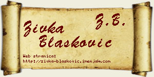 Živka Blašković vizit kartica